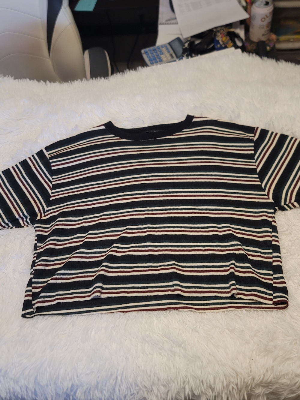 🔥3 For $25 Generation One Vintage Striped Short Sleeve Tee  Large Crop Top